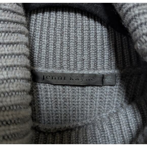 Jenni Kayne Storm Grey Cashmere Cable Knit Turtle Neck Sweater Jumper XS - Picture 6 of 7